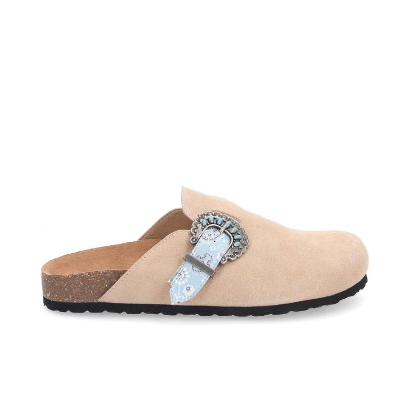 PALOMA CLOG W - SUEDE/WEST - BEIGE/BLEU